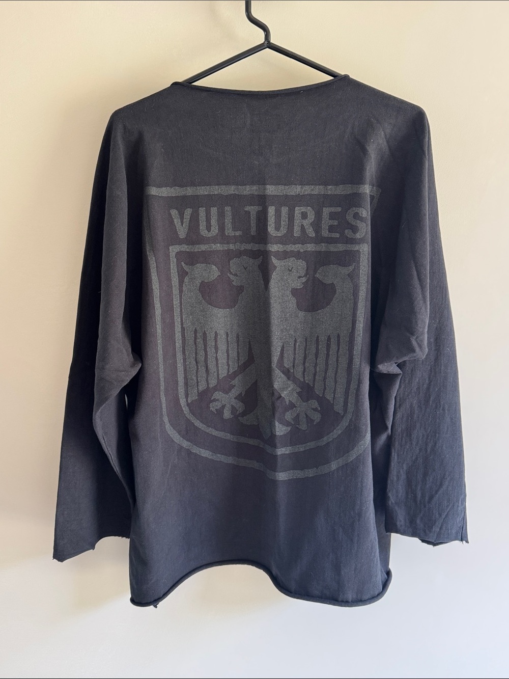 kanye west yzy vultures long sleeve boxy shirt size 2 black